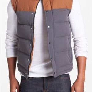 Patagonia Down Vest Colorblock Brown/Gray Size Large